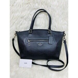 Coach Prairie Satchel in black polished pebble leather